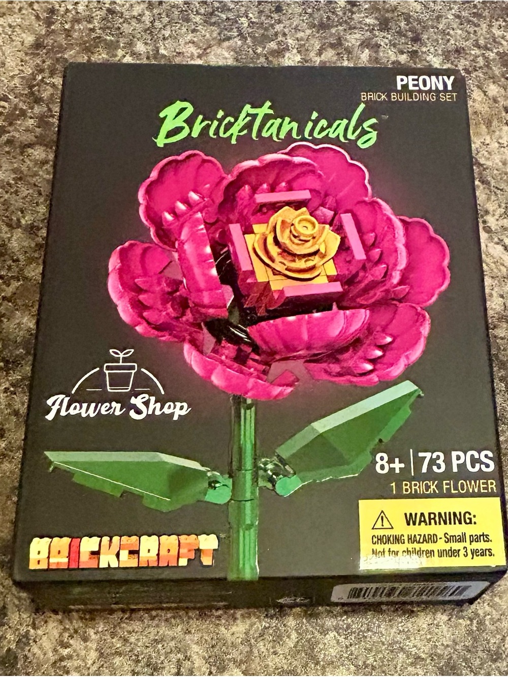 Bricktanicals Peony Brick Flower Set - Pink & Yellow